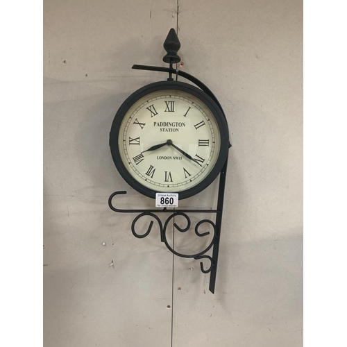 860 - Garden clock double faced