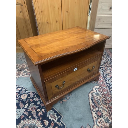 867 - Small teak effect Tv unit with draw