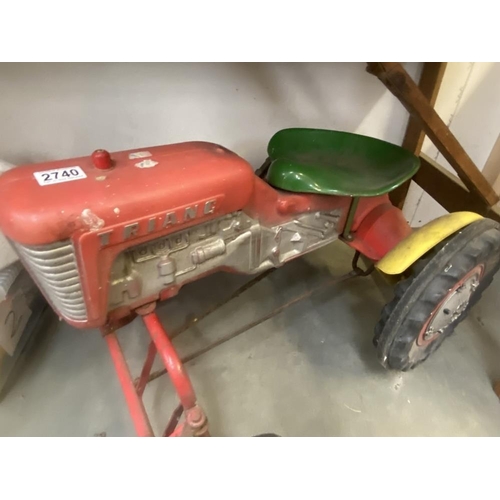 2740 - A vintage triang ride on pedal tractor  COLLECT ONLY