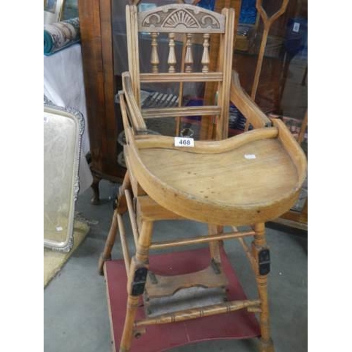 468 - An early 20th century child's metamorphic high chair.