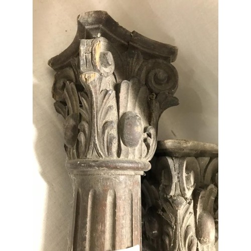 477 - Two early Victorian wooden Corinthian columns.