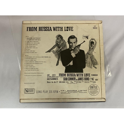 36 - John Barry From Russia With Love Soundtrack United Artists, SULP 1052 1963. Vinyl Ex Cover VG+