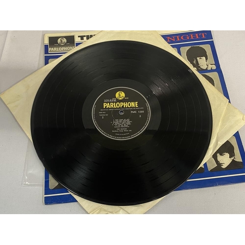 56 - The Beatles A Hard Days Night 1st Press 'Mono' Parlophone PMC 1230 Vinyl Ex Cover VG+ (Name on rear ... 