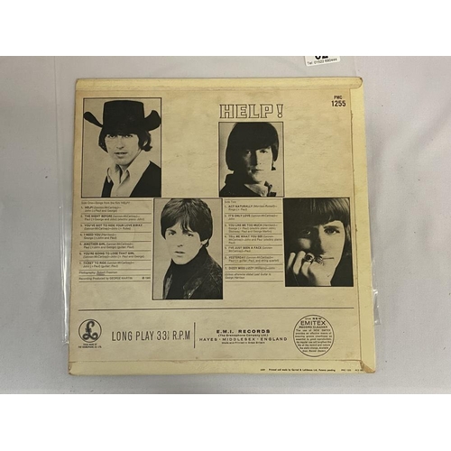 62 - The Beatles Help! Mono Parlophone label, PMC1255 Black / Yellow label. Vinyl VG Cover VG