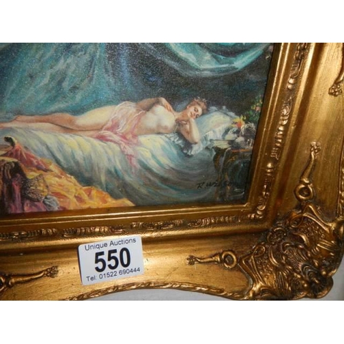 550 - A gilt framed semi-nude study signed R Wilson.