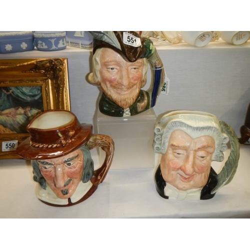 551 - Three Royal Doulton character jugs.