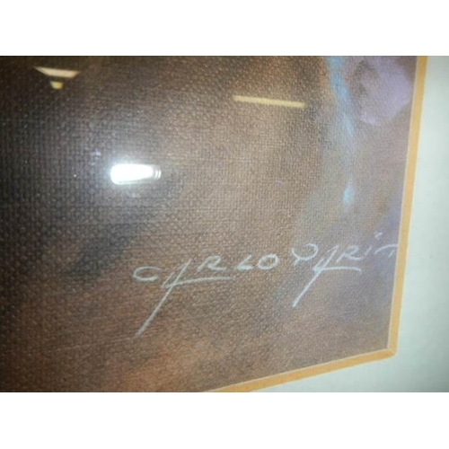 634 - A framed and glazed male portrait signed Arlo Pirin, COLLECT ONLY.