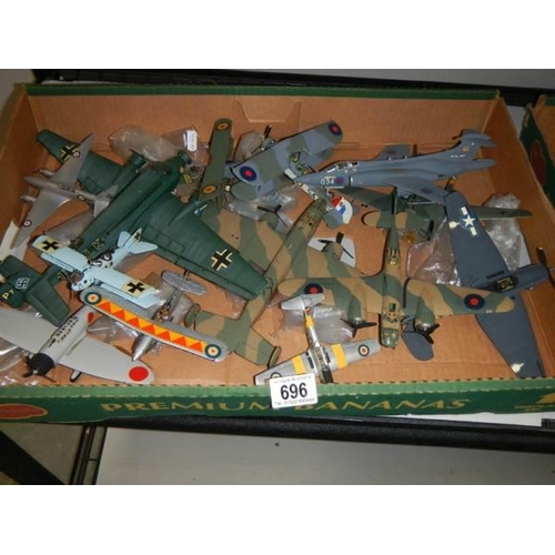 696 - A quantity of assembled model aircraft.