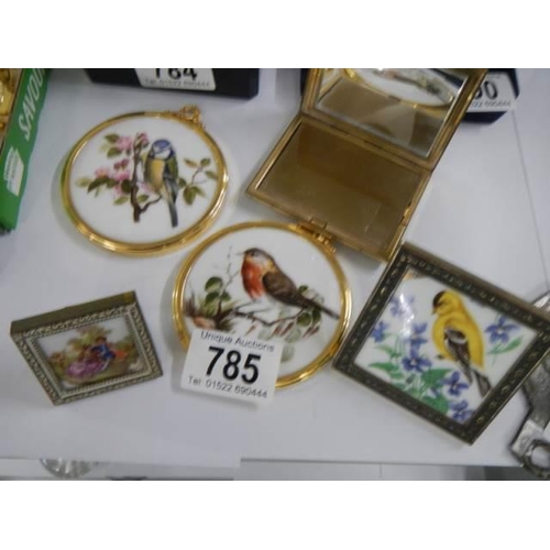 785 - Three bird related plaques etc.,