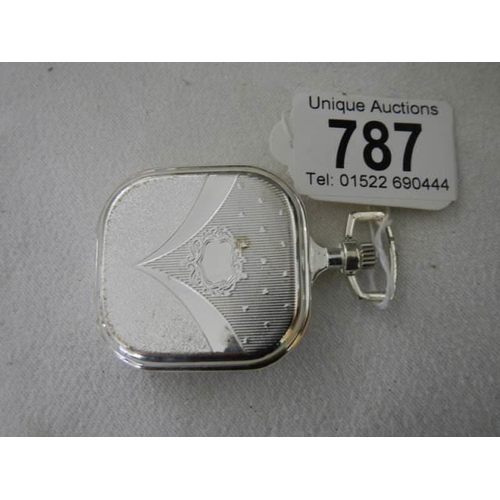 787 - An unusual square shaped pocket watch.