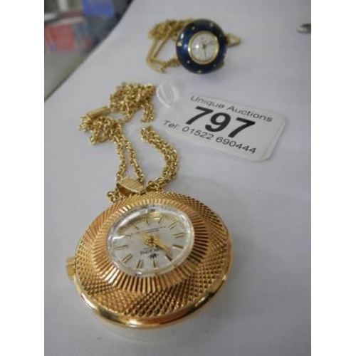 797 - Two ladies pendant watches.