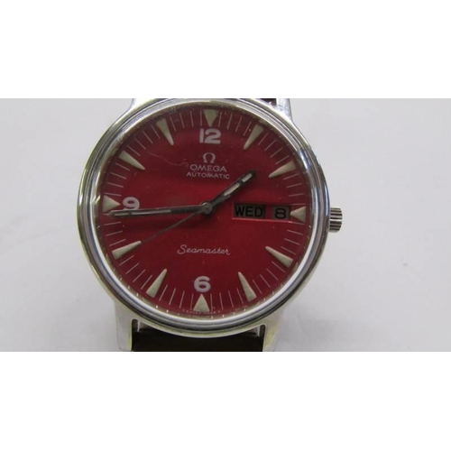 1041 - A Vintage Omega Automatic Seamaster - Red.