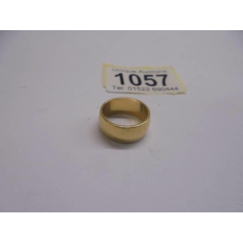 1057 - Two 18ct gold wedding rings, sizes I and J half, 9.3 grams.