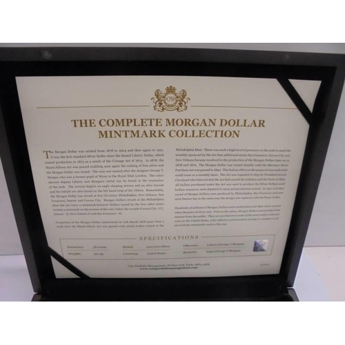 1105 - The Complete Morgan Dollar Mint Mark Collection in silver.  In a wooden case.