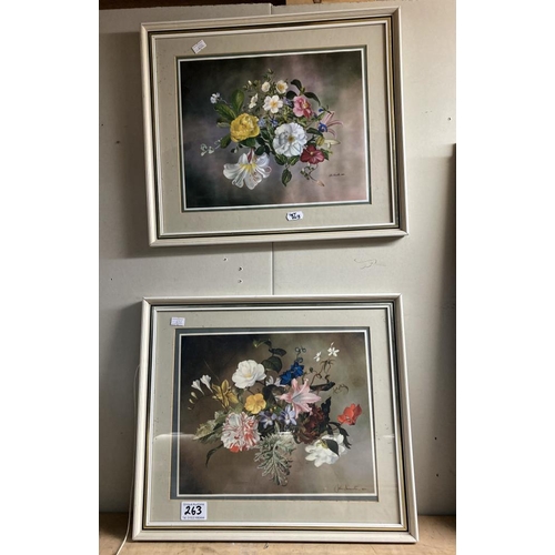 263 - A pair of 'Flora' prints signed John Lancaster 26 x 30cm (Image)