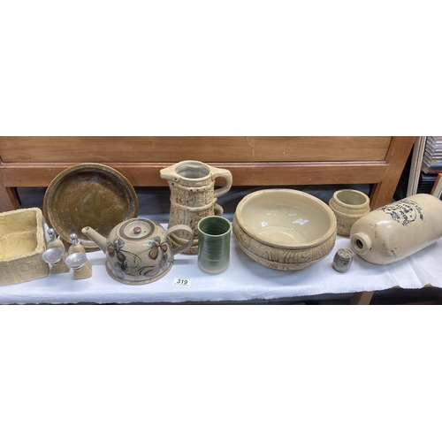 319 - A collection of Stoneware items