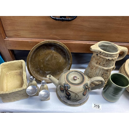 319 - A collection of Stoneware items