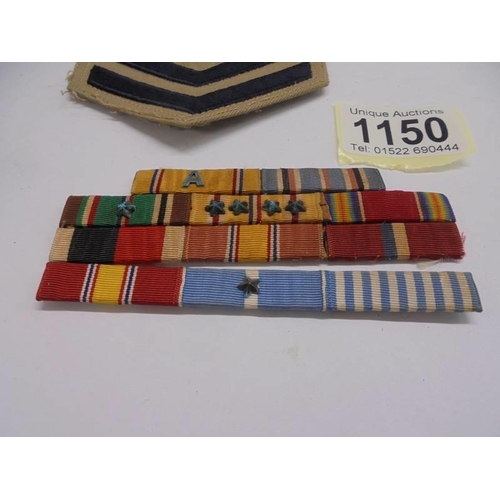 1150 - A set of military ribbons and a US Navy Boatswain's mate Chief Petty Officer bullion rate patch.