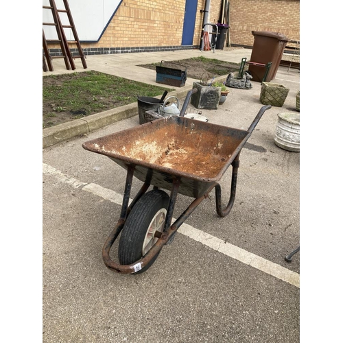 208 - A metal wheel barrow