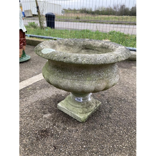 240 - A Small concrete garden urn