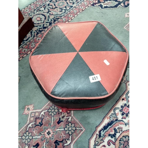 451 - A vintage leatherette pouffe