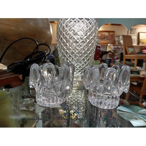 457 - A quantity of glassware including Scandinavian etc & Candleholders etc