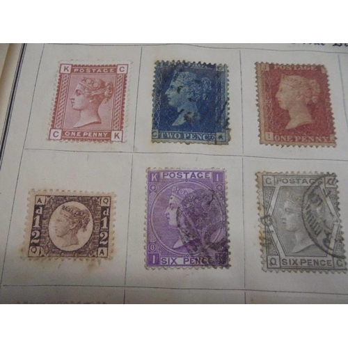 1172 - An early stamp album including penny black, 2d blue, Victorian, European, Commonwealth and a folder ... 