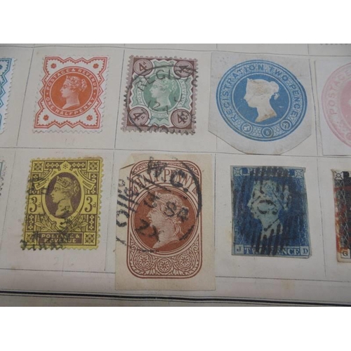 1172 - An early stamp album including penny black, 2d blue, Victorian, European, Commonwealth and a folder ... 