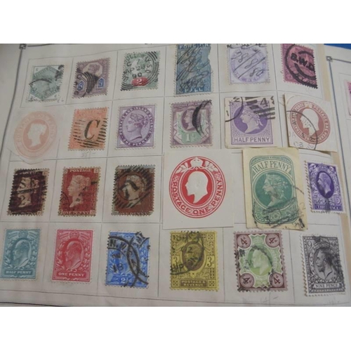 1172 - An early stamp album including penny black, 2d blue, Victorian, European, Commonwealth and a folder ... 