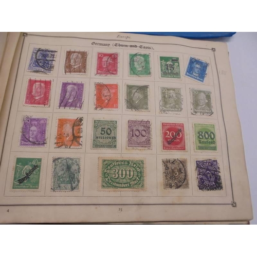 1172 - An early stamp album including penny black, 2d blue, Victorian, European, Commonwealth and a folder ... 