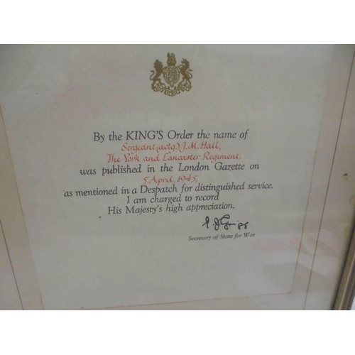 1173 - An MBE certificate of Major Joseph Morris Hall signed by Queen Elizabeth II and Prince Phillip with ... 