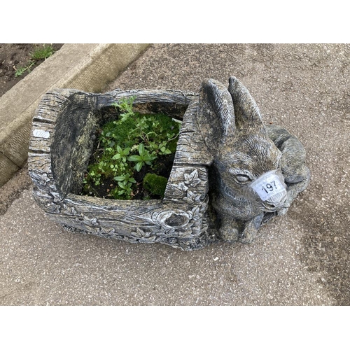 197 - A Donkey & Trough planter made from concrete