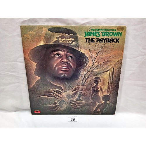 39 - James Brown The Payback, Polydor Label PD-2-3007 1973 U.S Pressing Vinyl Nr Mint Cover Ex