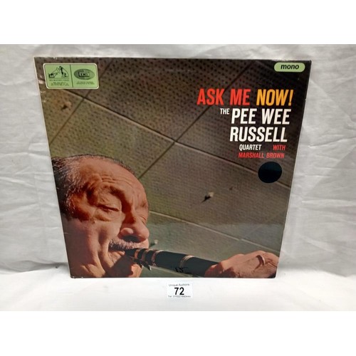 72 - The Pee Wee Russell Quartet Ask Me Now! Jazz LP, 1966. HMV Label, CLP3552 Vinyl Nr Mint Cover Ex