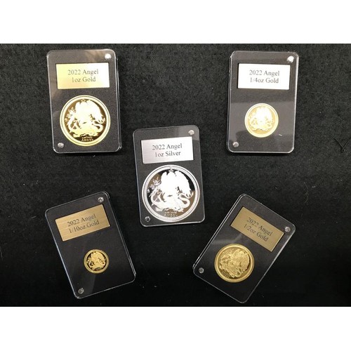 1165 - A Rare Limited Edition Gold And Silver Angel Coin Set, Comprising Limited To 52 a Gold 1 oz and Silv... 