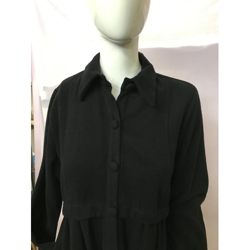 2013 - Vintage black felt wool coat, size 44,14