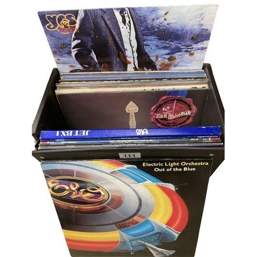 111 - A Box of good Rock / Pop albums including Rick Wakeman, Yes, Elo