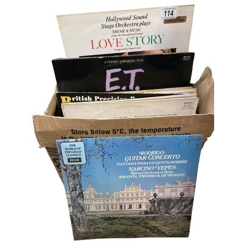 114 - A Box of mostly jazz LPs including some film & classical albums