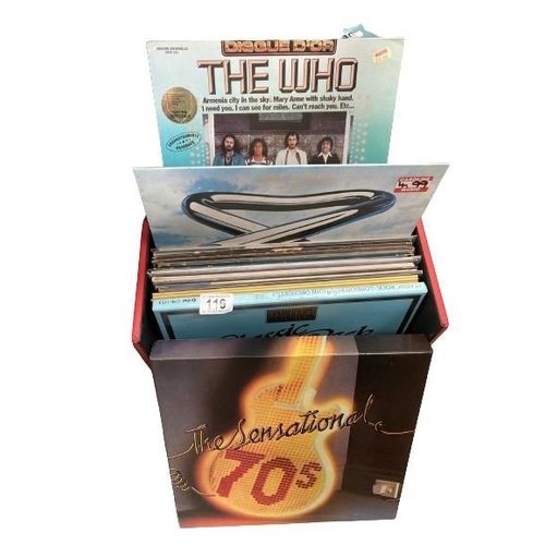 116 - A box of 60's, 70's & 80's LPs including Meatloaf, Rick Wakeman, Who etc