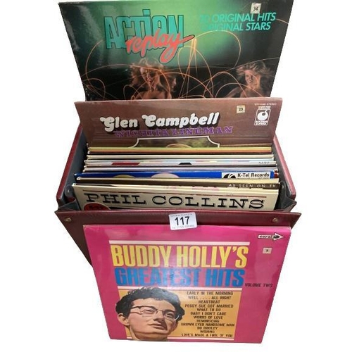 117 - A case of LPs including Elvis, Buddy Holly etc