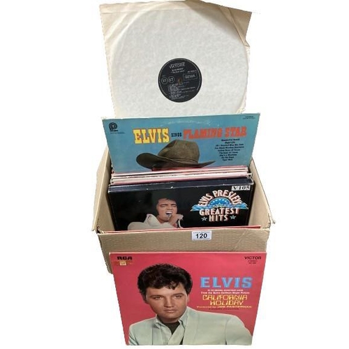 120 - A box of Elvis LPs, Includes rare viktorie copy