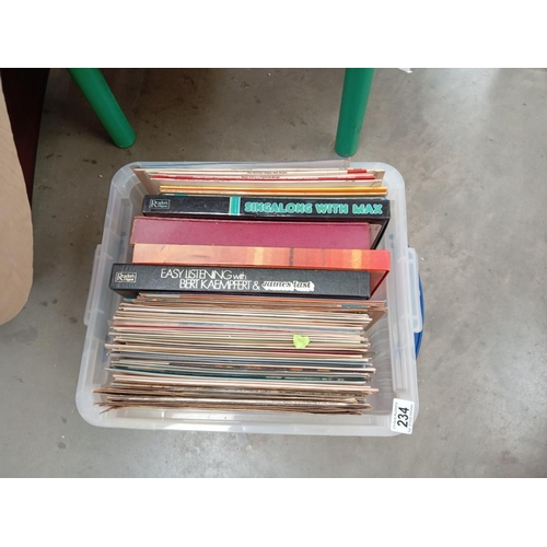 234 - A box of mixed Records, 45's, LPs, 78's