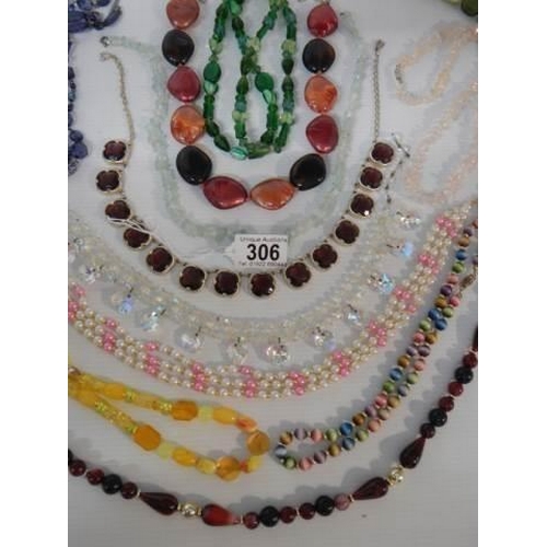 306 - Twelve good quality costume necklaces, all in good condition.