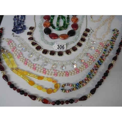 306 - Twelve good quality costume necklaces, all in good condition.