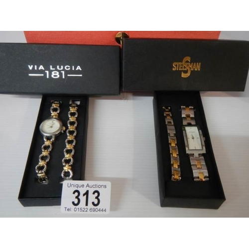 313 - A ladies wrist watch and a gent's wrist watch.