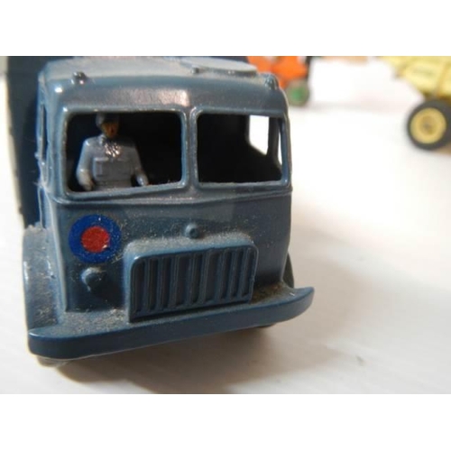 327 - A Dinky Lorry, Dinky Tanker and Dinky Fork Lift Truck.