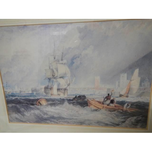 330 - A framed and glazed Tate Gallery J M W Turner RRA 1775-1851 print entitled 'Portsmouth 1825'. COLLEC... 