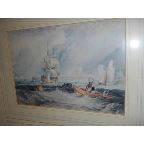 330 - A framed and glazed Tate Gallery J M W Turner RRA 1775-1851 print entitled 'Portsmouth 1825'. COLLEC... 