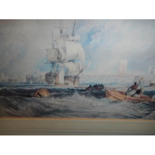 330 - A framed and glazed Tate Gallery J M W Turner RRA 1775-1851 print entitled 'Portsmouth 1825'. COLLEC... 