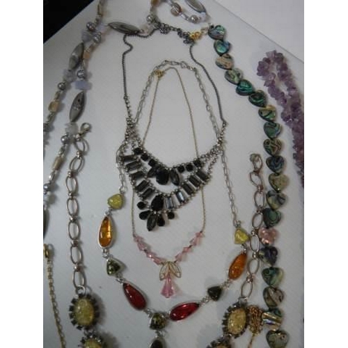 349 - Eight good quality necklaces.